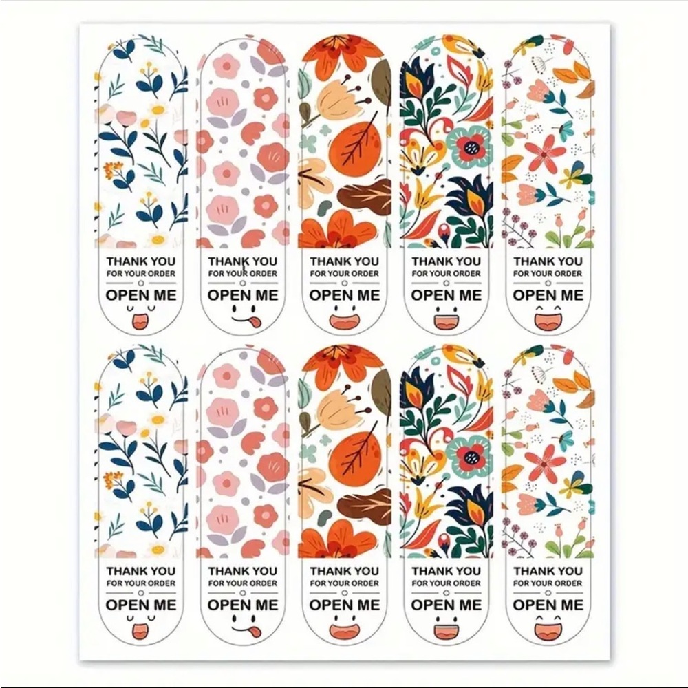 🆕 Floral Thank You Stickers for Orders